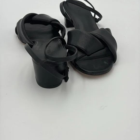 NEW Vince Rosalie Black Leather Block Heels 40 - Picture 5 of 5